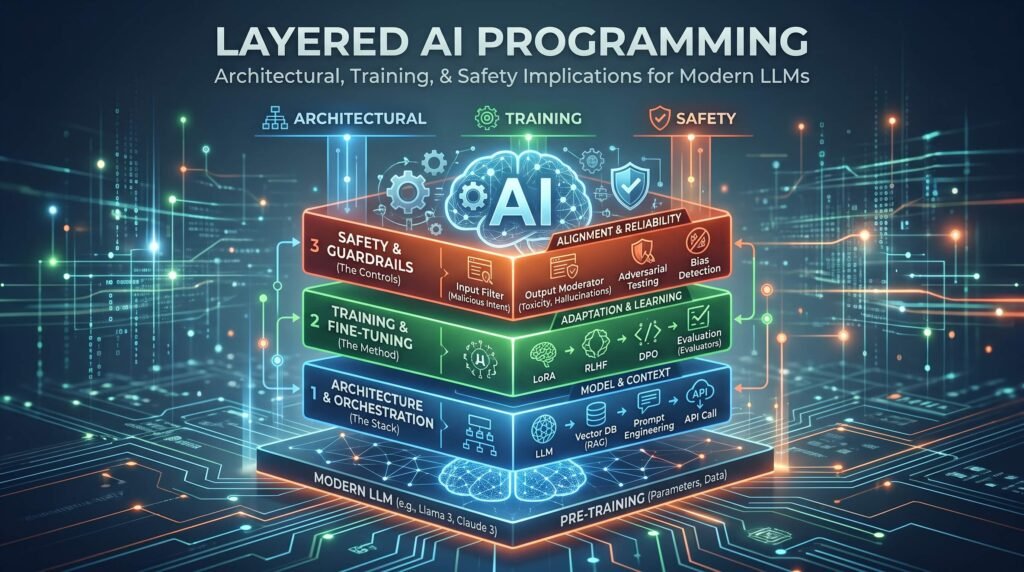 Layered AI Programming Architectural, Training, and Safety Implications for Modern LLMs
